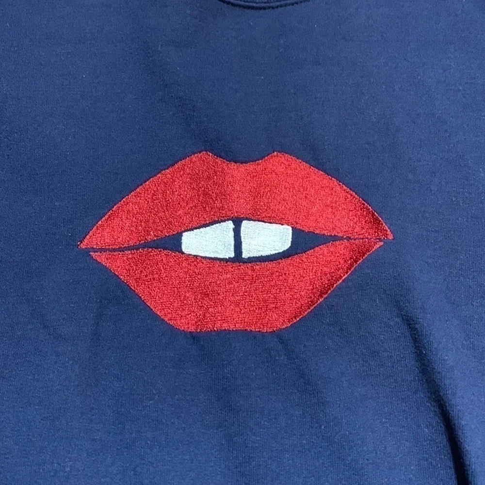 Blue long sleeve Toothy Lips Sweatshirt